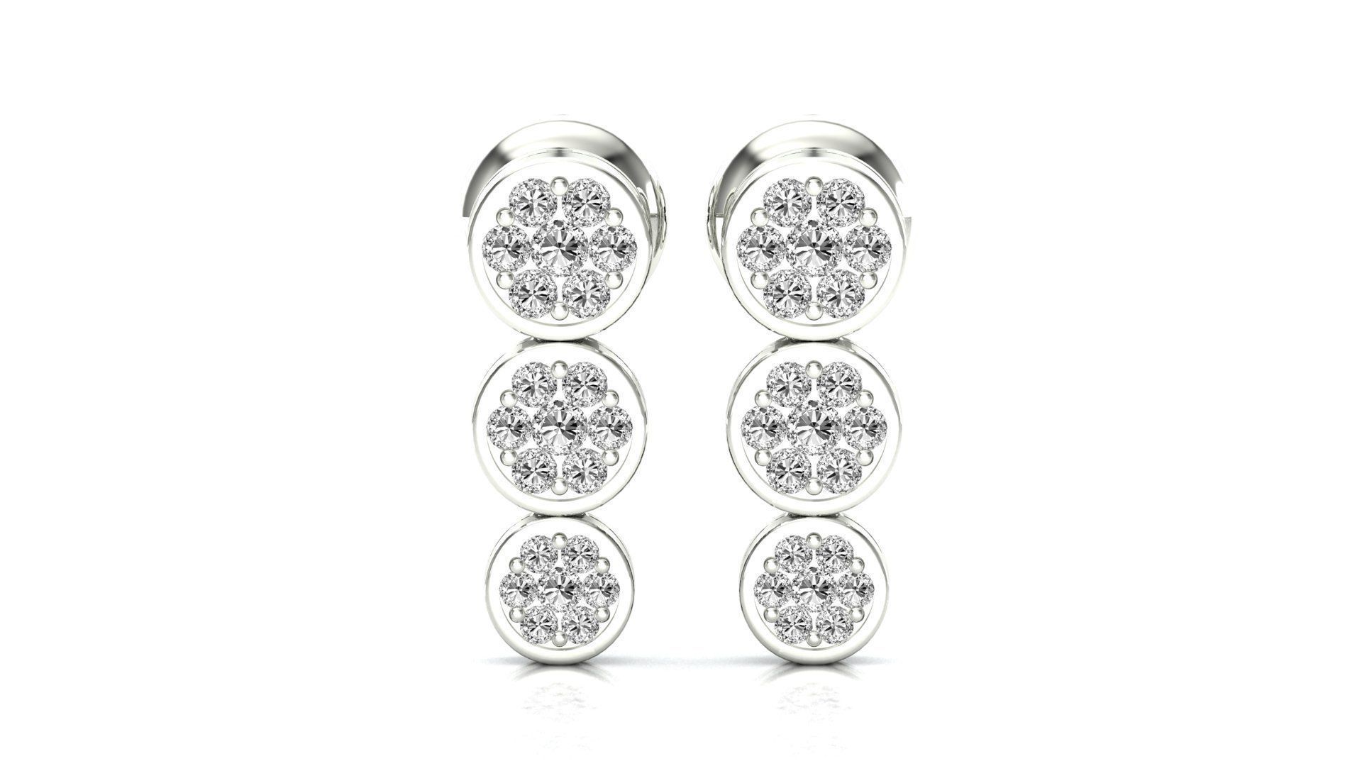 Silver Triple Stud Earrings with a sleek and modern design.