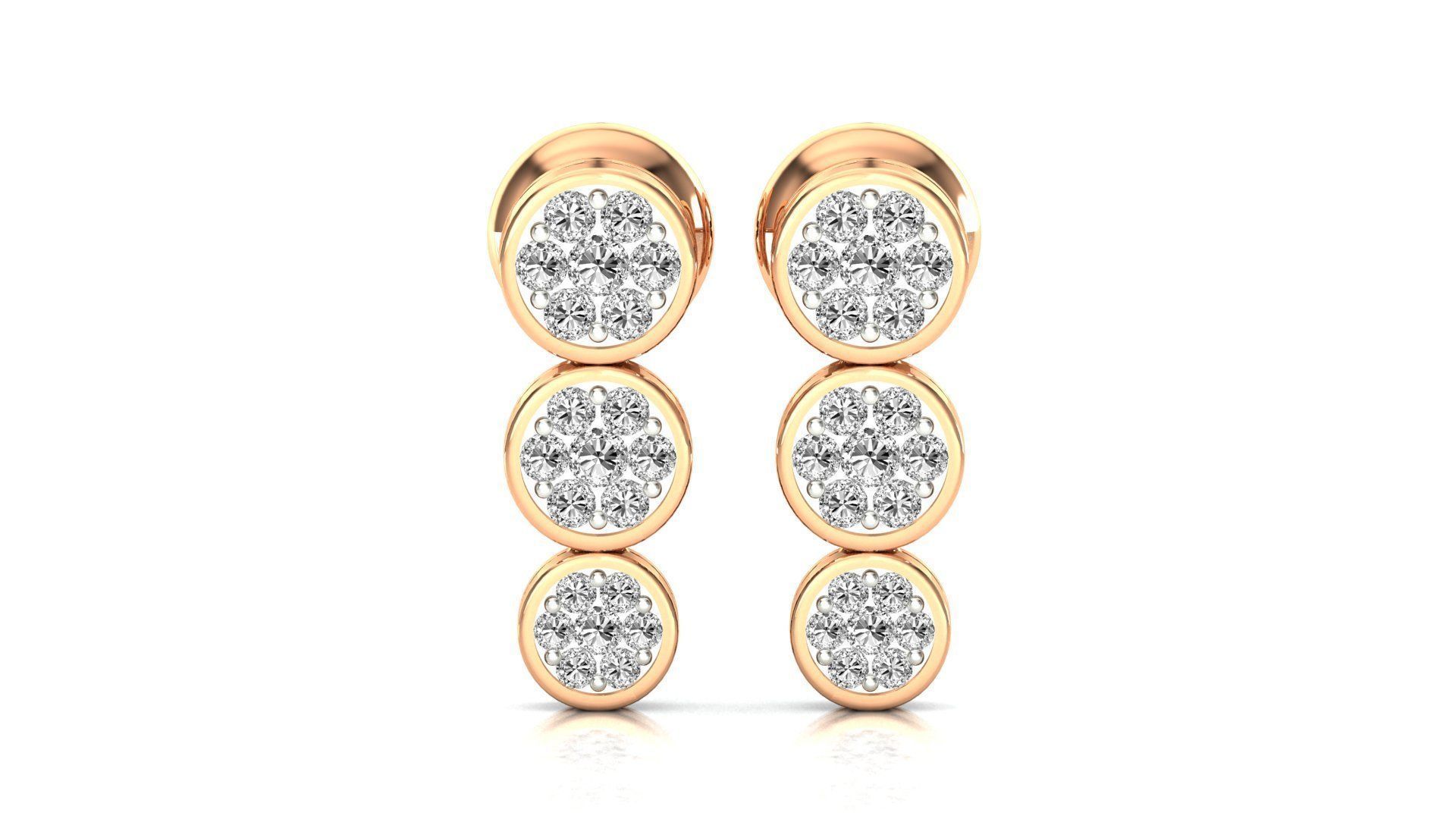 Silver Triple Stud Earrings with a sleek and modern design.