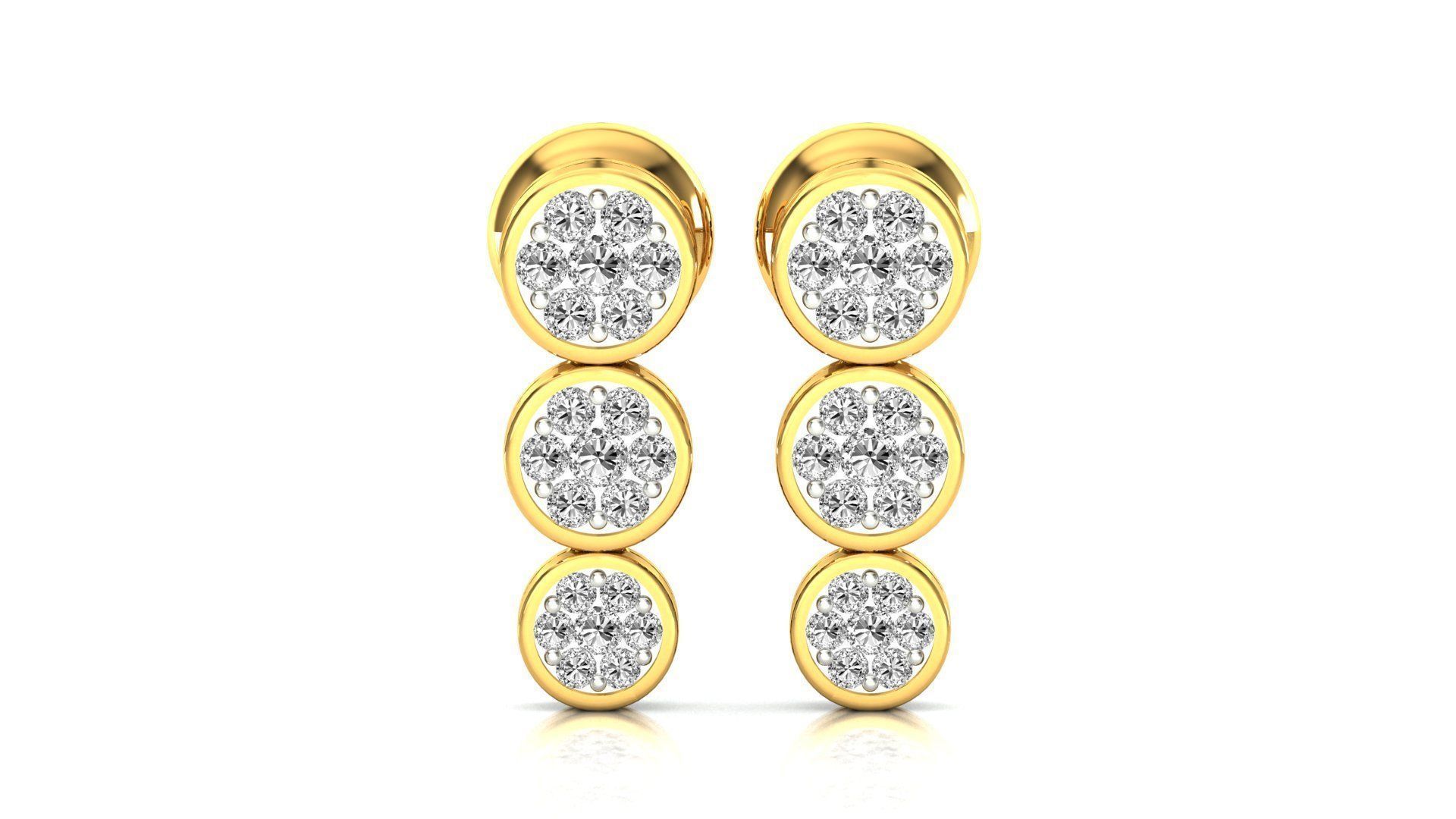 Silver Triple Stud Earrings with a sleek and modern design.