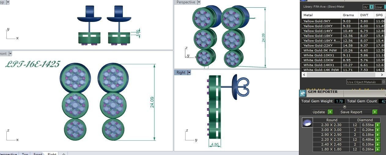 Silver Triple Stud Earrings with a sleek and modern design.