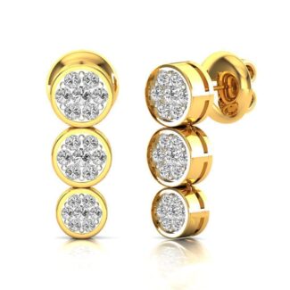 Silver Triple Stud Earrings with a sleek and modern design.