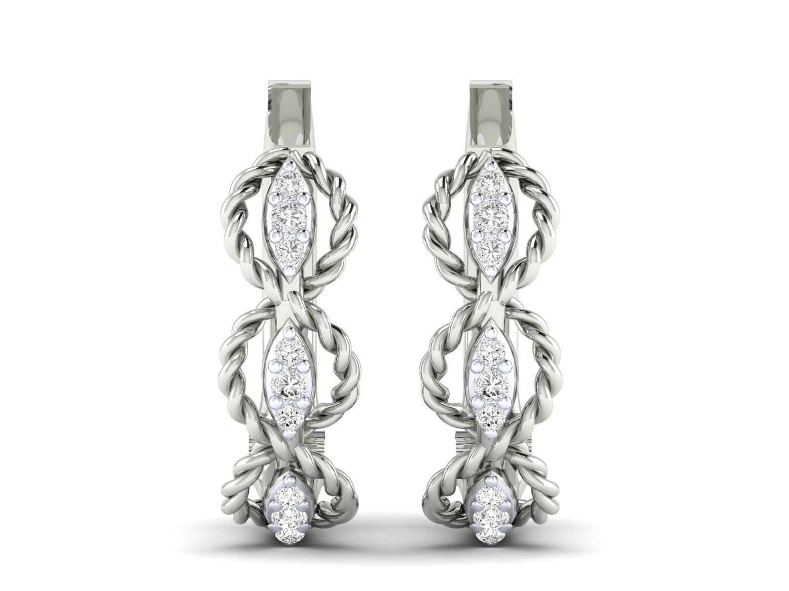 Twisted Rope Silver Hoops featuring a unique and elegant design.