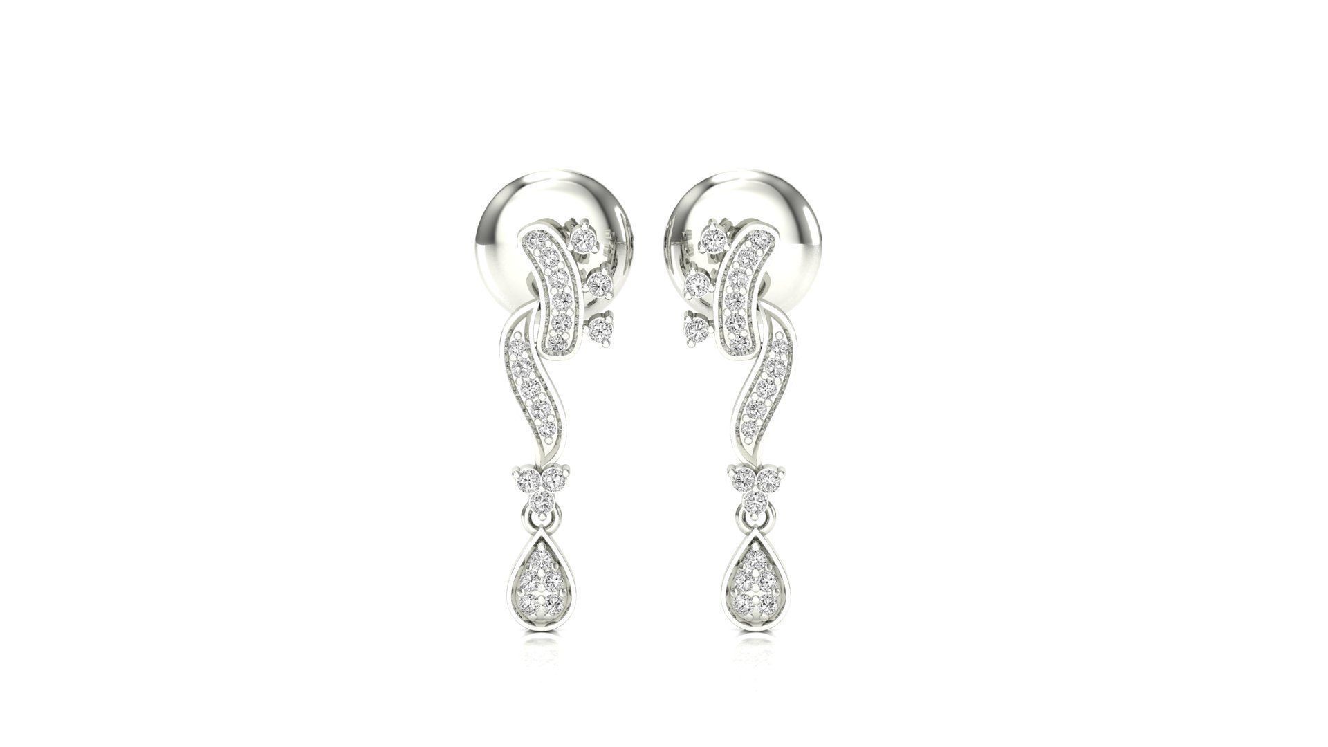 Stylish Silver Drop Earrings featuring a sleek, modern design.