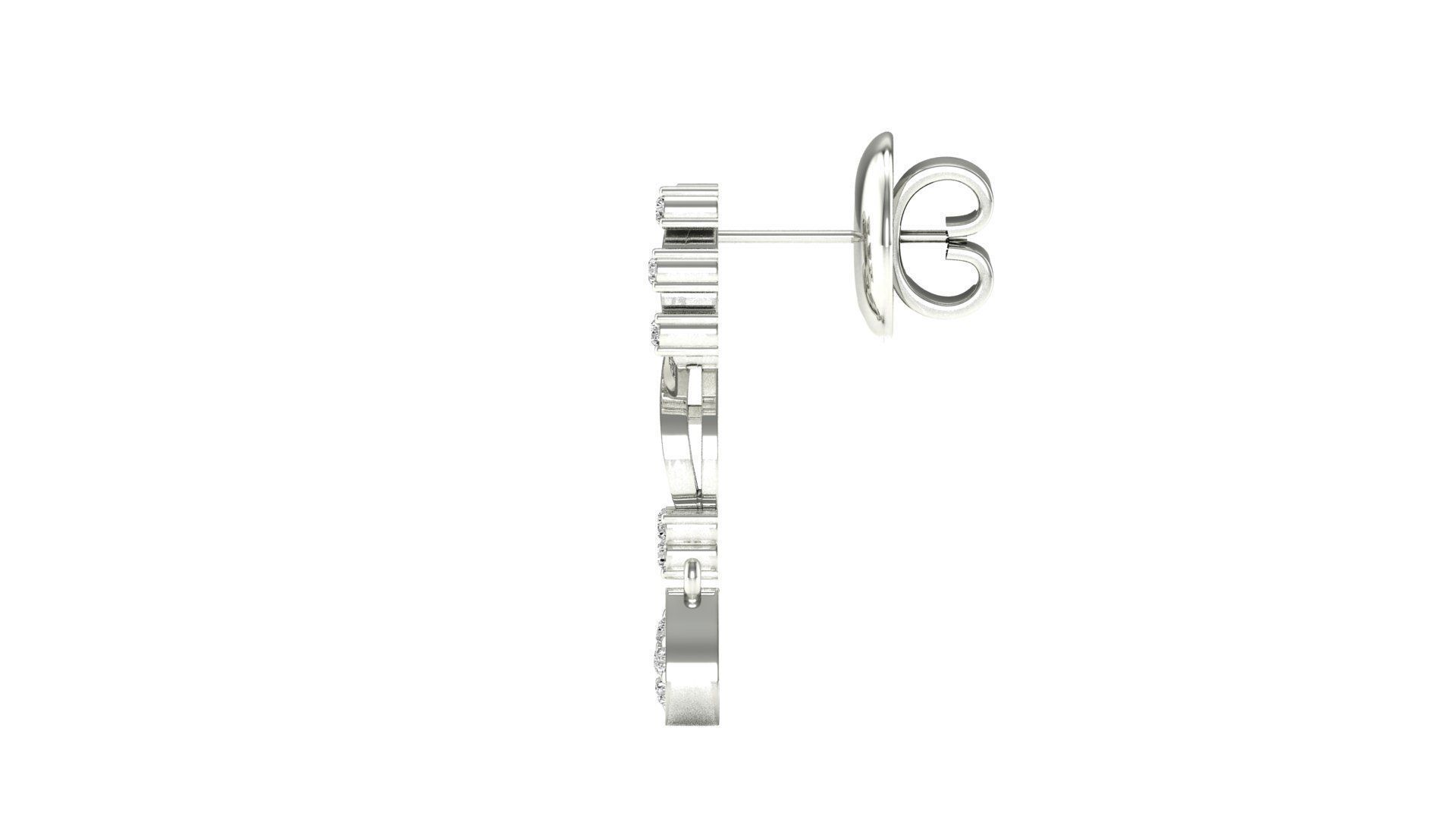 Stylish Silver Drop Earrings featuring a sleek, modern design.