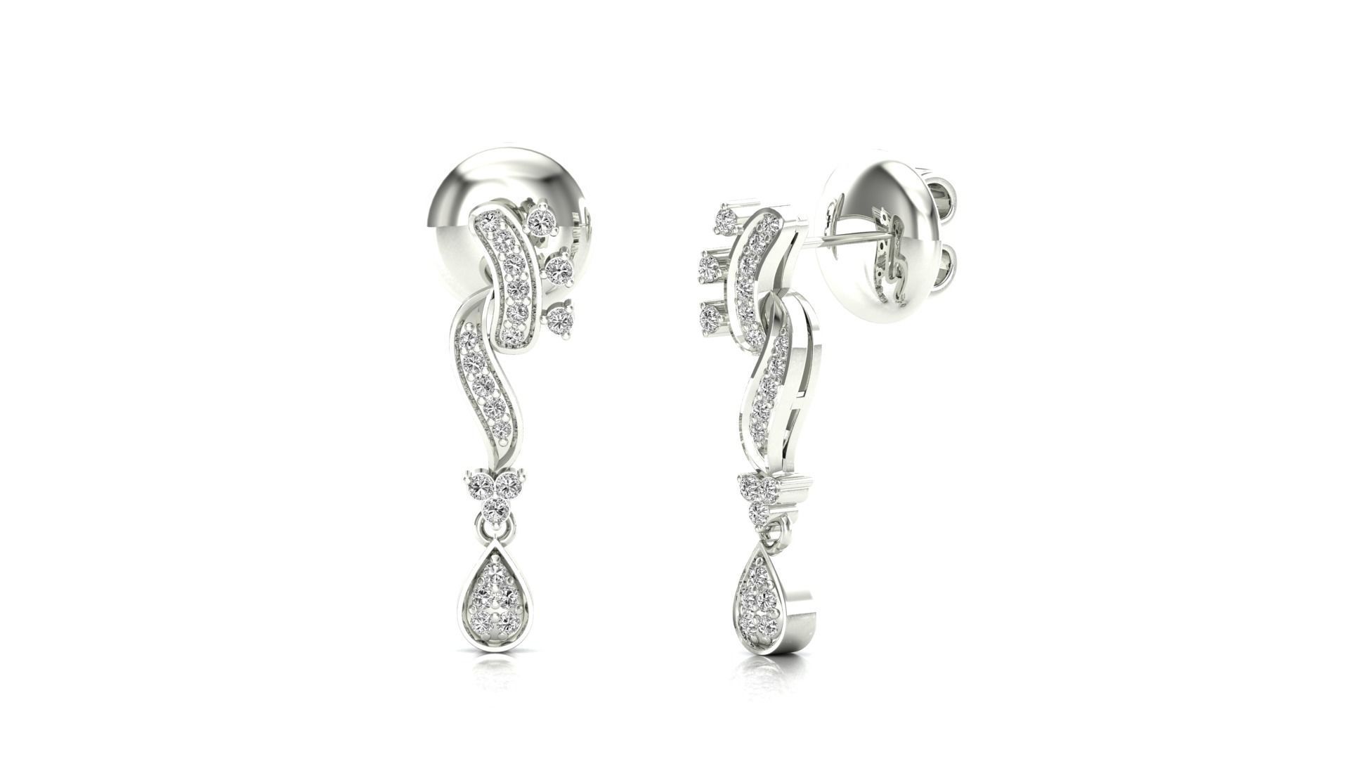 Stylish Silver Drop Earrings featuring a sleek, modern design.