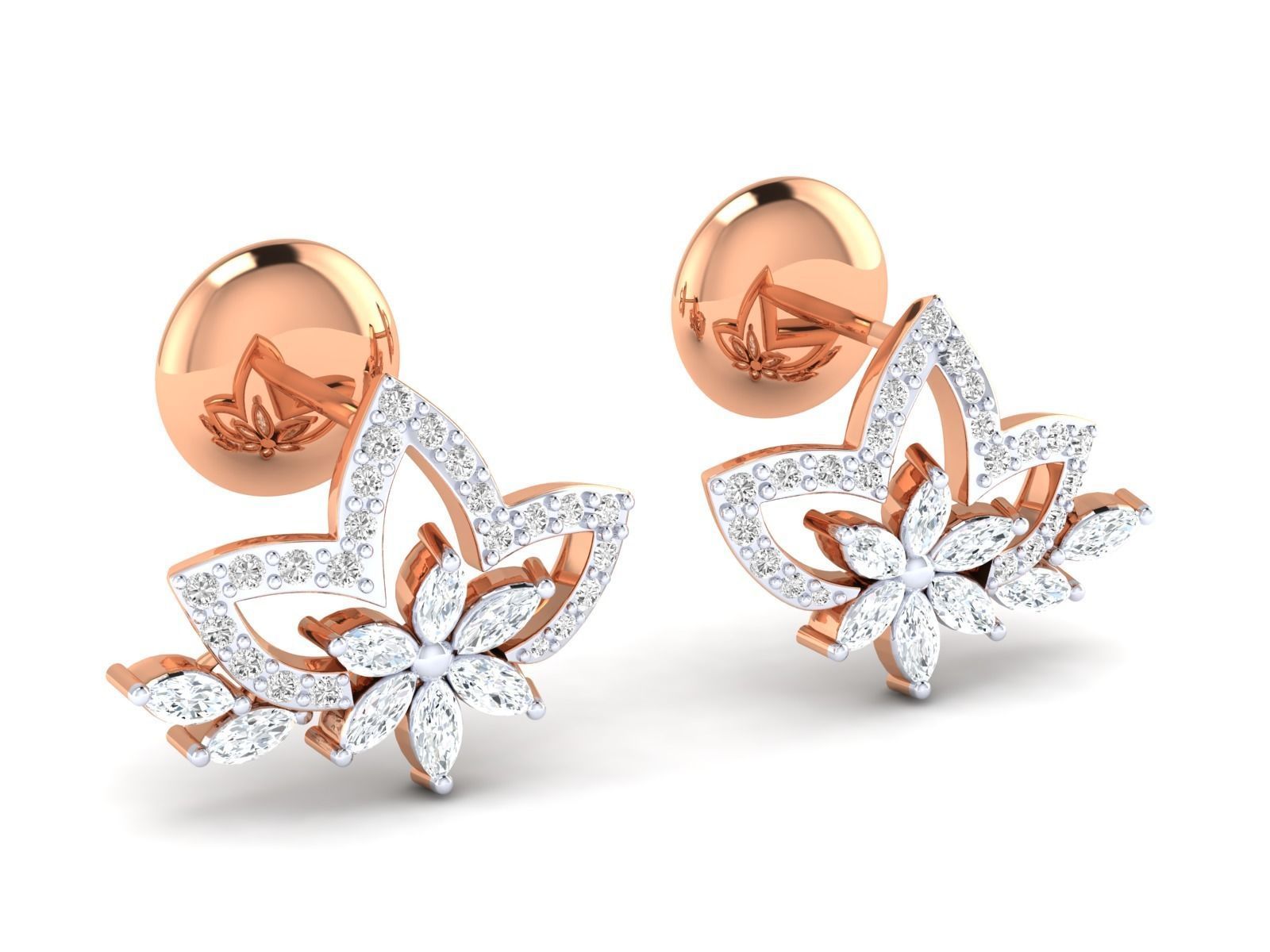 Radiant Floral Sparkle Earrings with high-quality Silver 925, featuring a delicate floral design and shimmering gemstones.