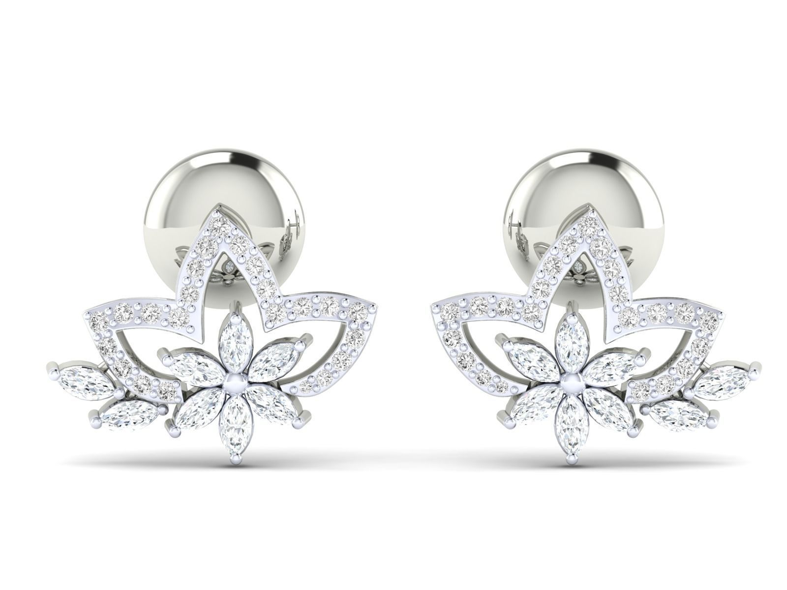Radiant Floral Sparkle Earrings with high-quality Silver 925, featuring a delicate floral design and shimmering gemstones.