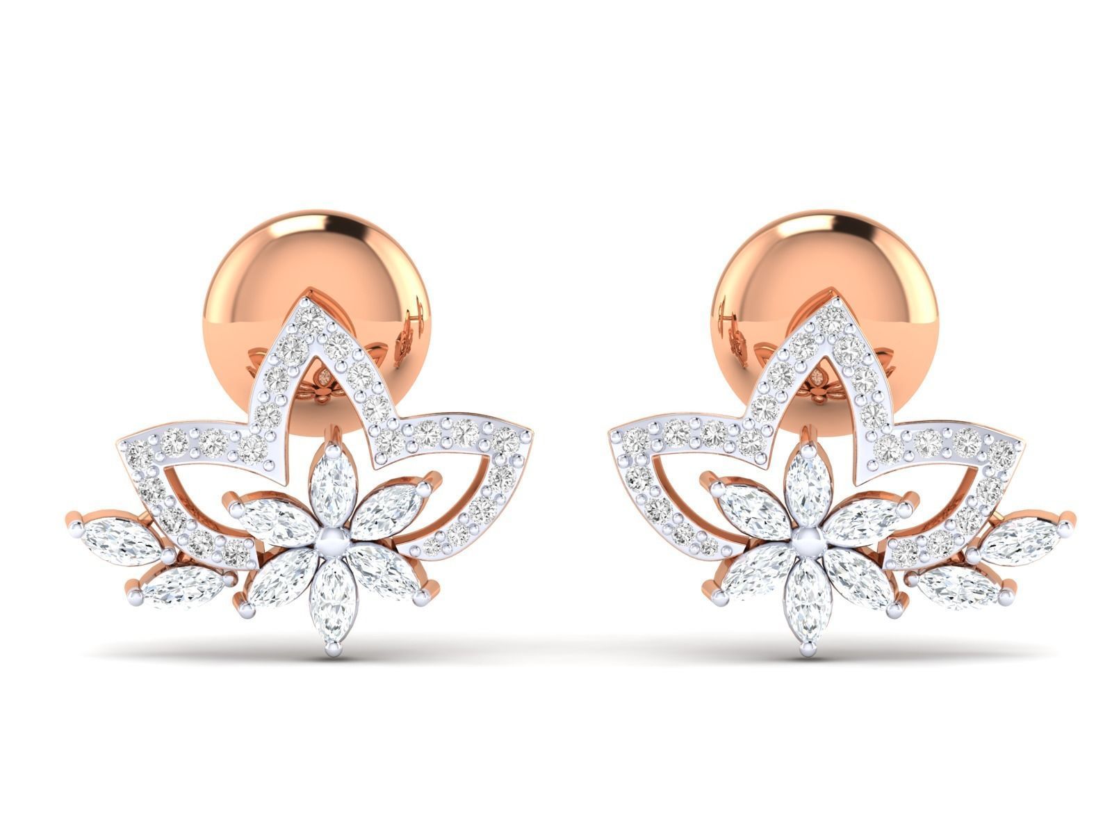 Radiant Floral Sparkle Earrings with high-quality Silver 925, featuring a delicate floral design and shimmering gemstones.