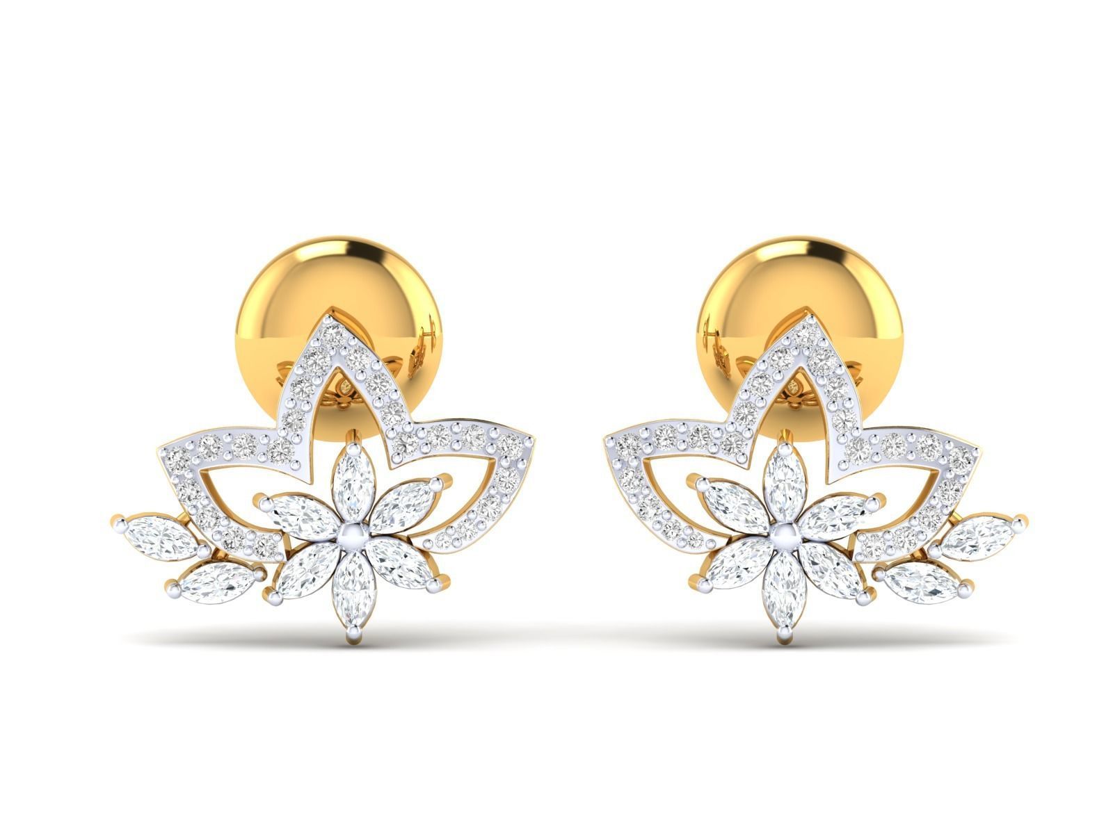 Radiant Floral Sparkle Earrings with high-quality Silver 925, featuring a delicate floral design and shimmering gemstones.