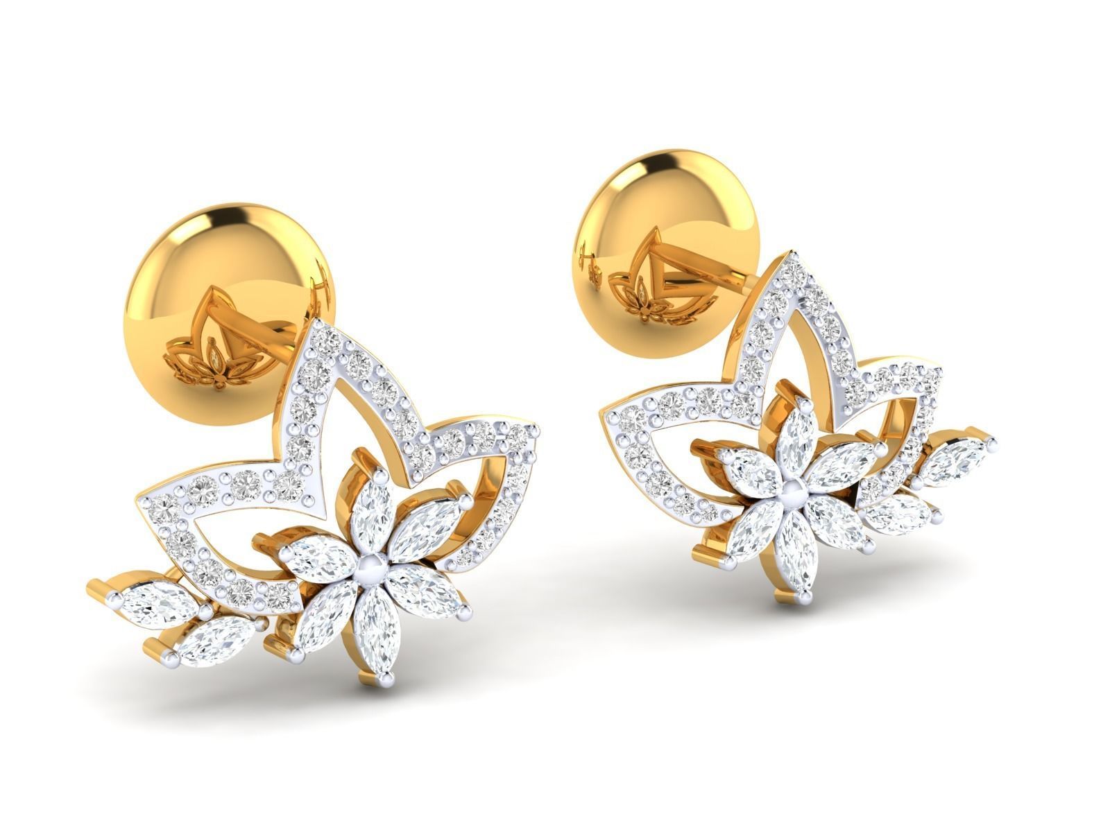 Radiant Floral Sparkle Earrings with high-quality Silver 925, featuring a delicate floral design and shimmering gemstones.