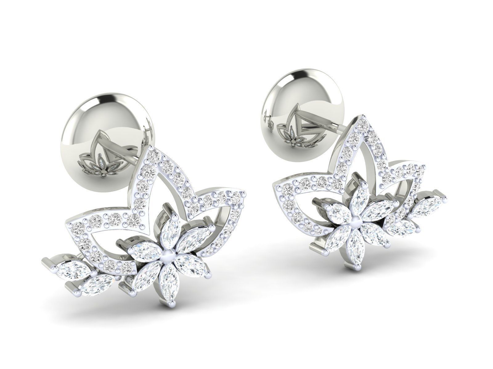 Radiant Floral Sparkle Earrings with high-quality Silver 925, featuring a delicate floral design and shimmering gemstones.