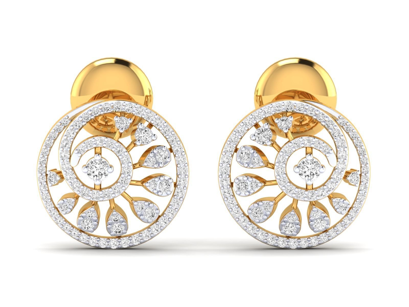 Elegant ornate silver earrings with sparkling stones