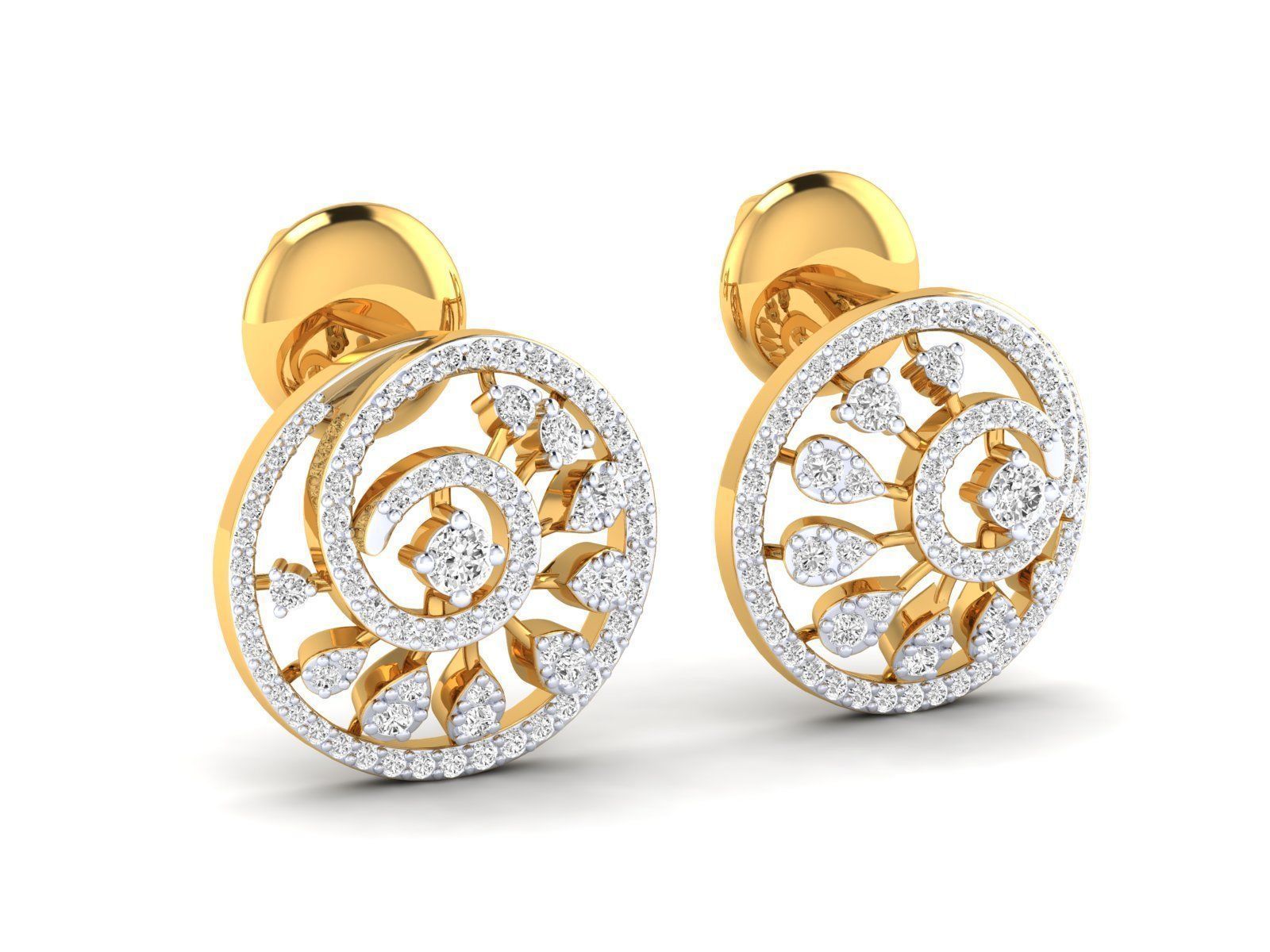 Elegant ornate silver earrings with sparkling stones