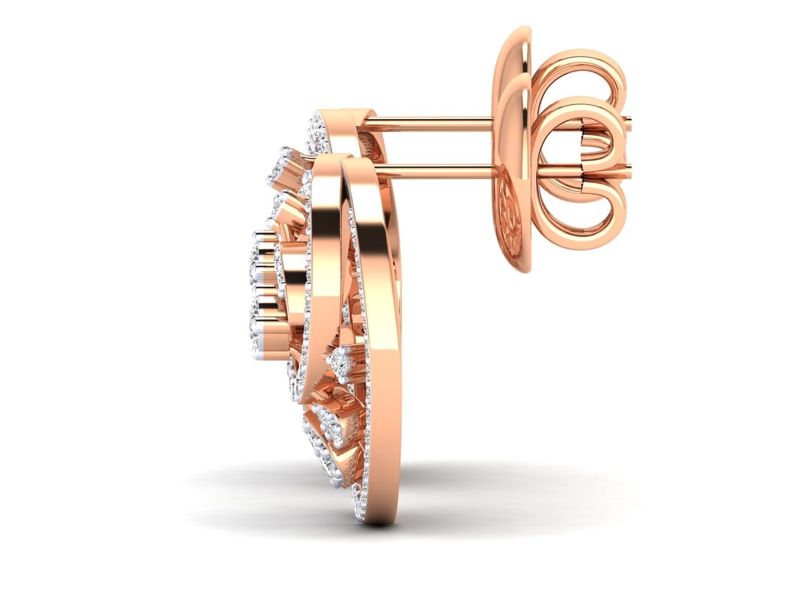 Elegant ornate silver earrings with sparkling stones