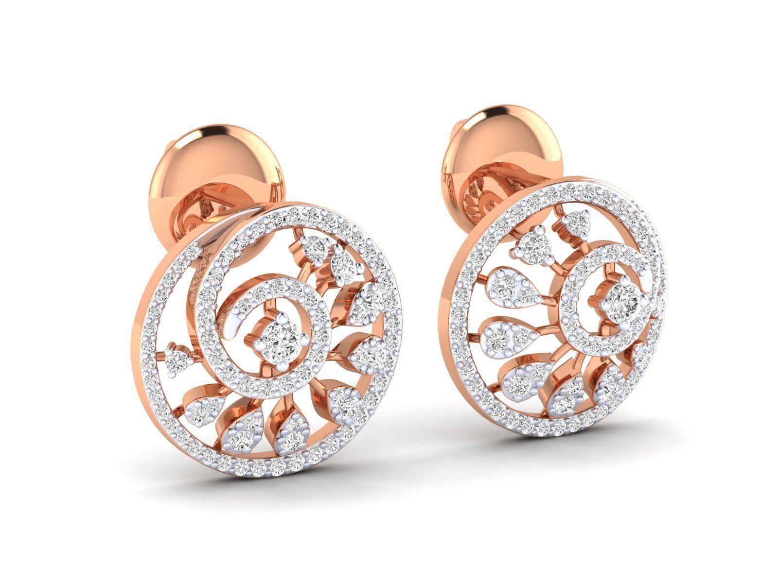 Elegant ornate silver earrings with sparkling stones