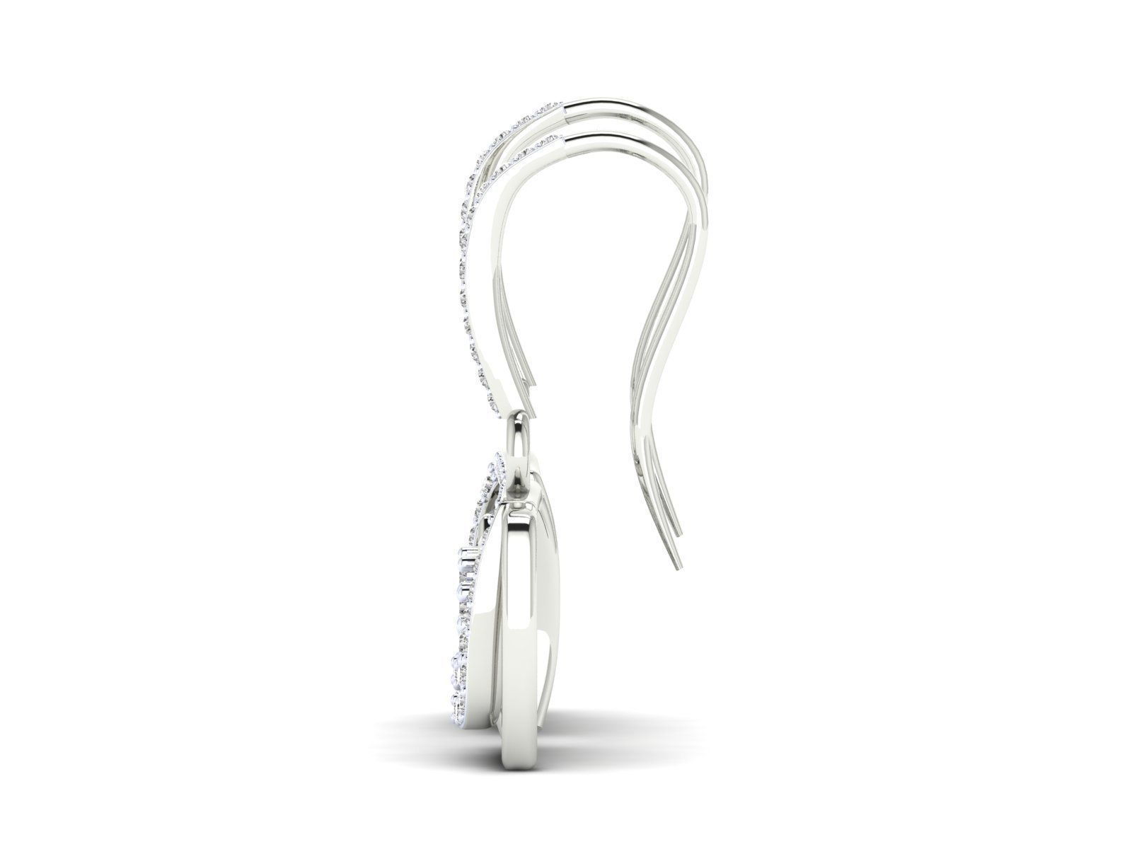 HFS-E046 (5) Luminous Swirl Silver Earrings with polished design and subtle shine.