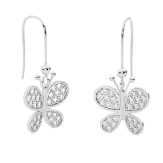 Elegant Sparkle Butterfly Earrings with shimmering design and polished finish.