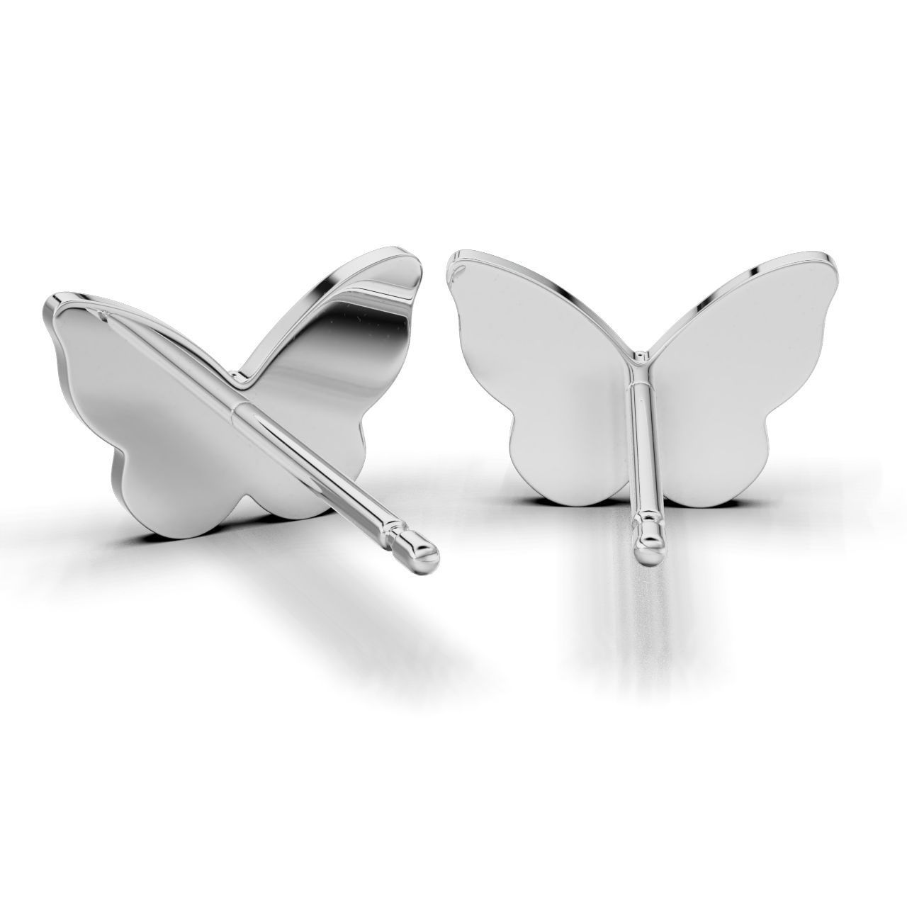 Sparkling Butterfly Stud Earrings in Silver 925 with shimmering stones and a delicate butterfly design.