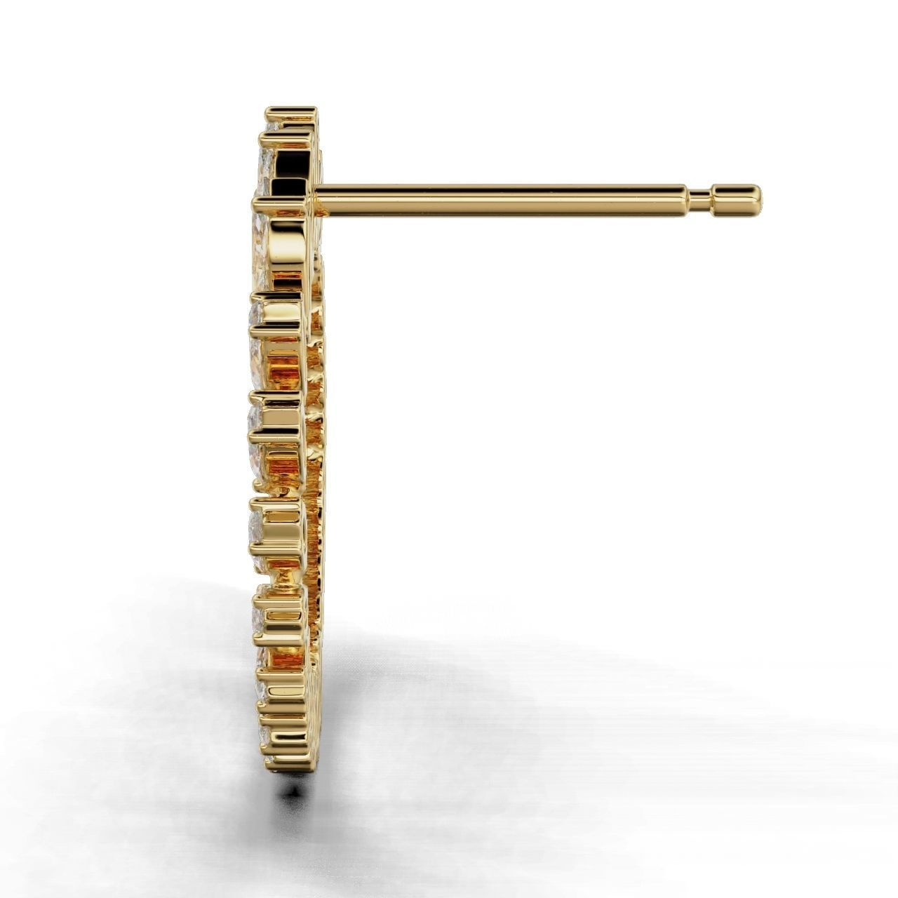 Radiant Rectangular Stone Earrings in Silver 925 with a sleek design and sparkling stones.