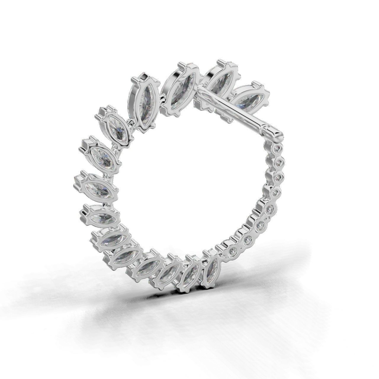 Radiant Rectangular Stone Earrings in Silver 925 with a sleek design and sparkling stones.