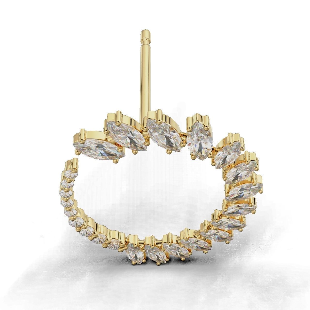 Radiant Rectangular Stone Earrings in Silver 925 with a sleek design and sparkling stones.