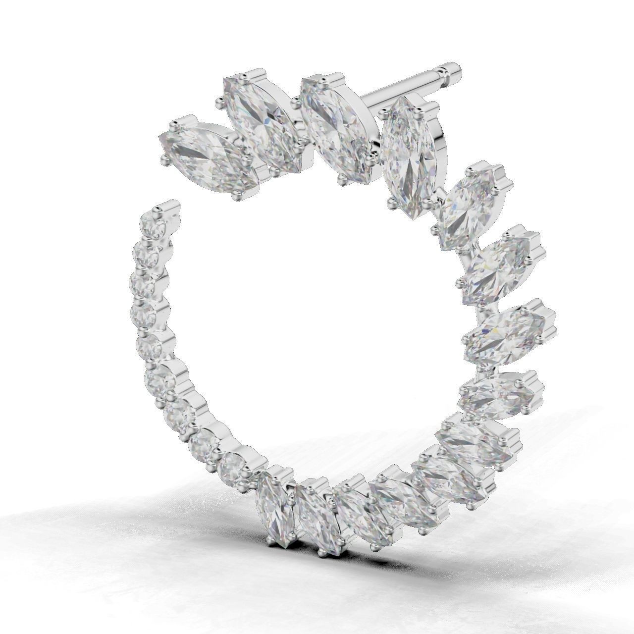 Radiant Rectangular Stone Earrings in Silver 925 with a sleek design and sparkling stones.