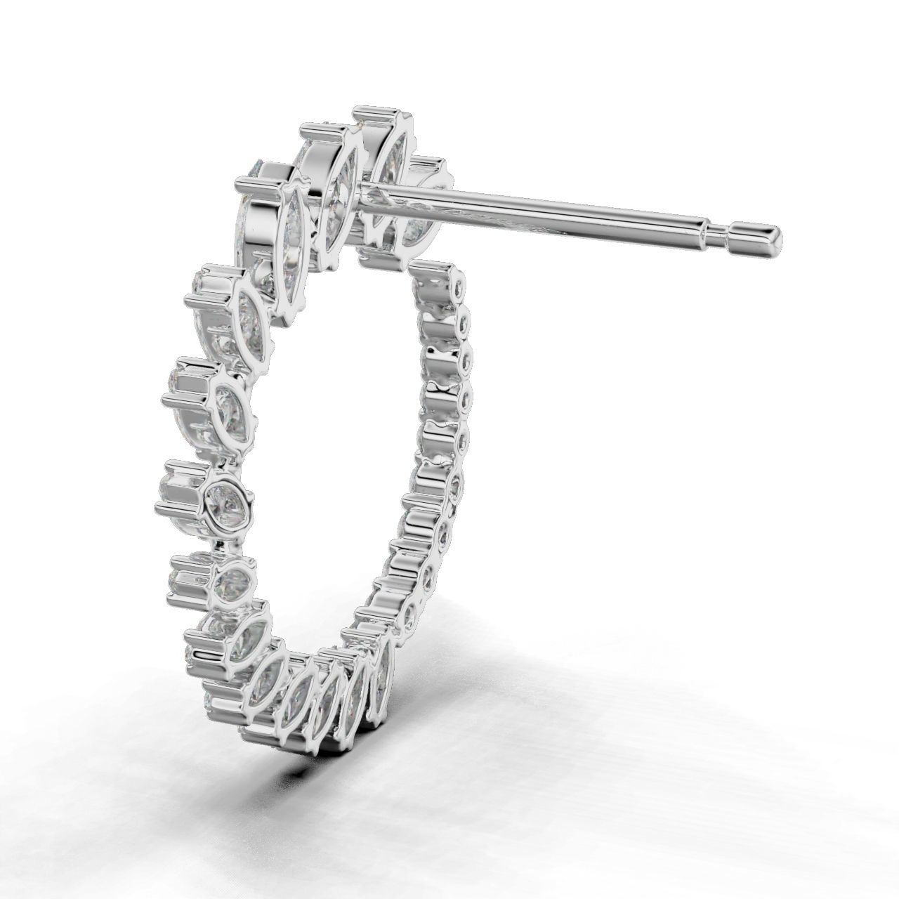 Radiant Rectangular Stone Earrings in Silver 925 with a sleek design and sparkling stones.