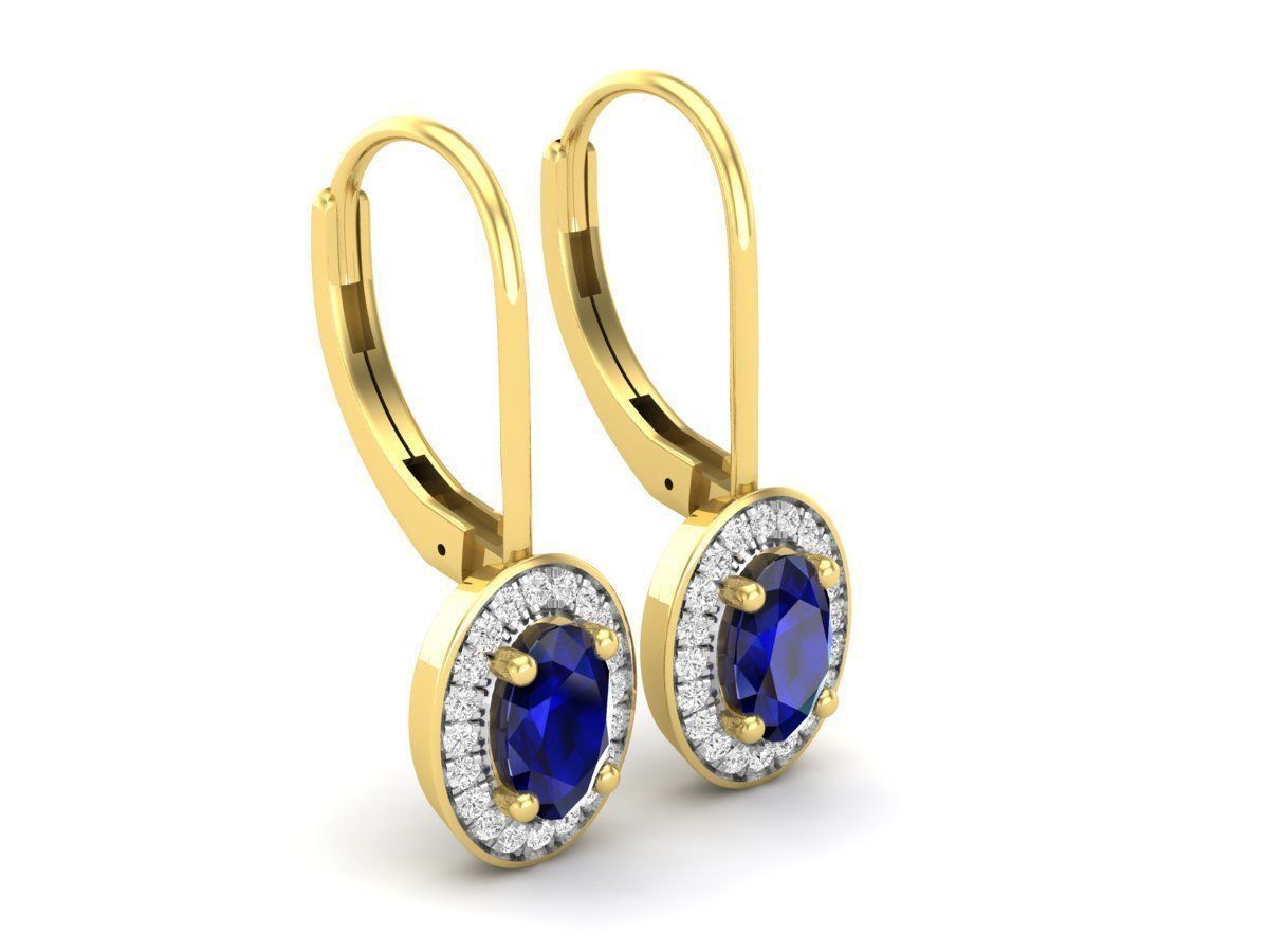 Blue Radiance Earrings in Silver 925 with a dazzling blue stone and shimmering halo accents