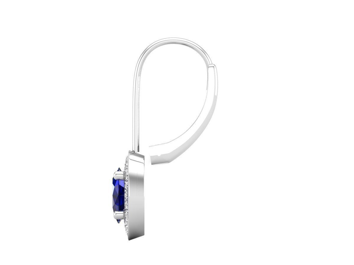 Blue Radiance Earrings in Silver 925 with a dazzling blue stone and shimmering halo accents