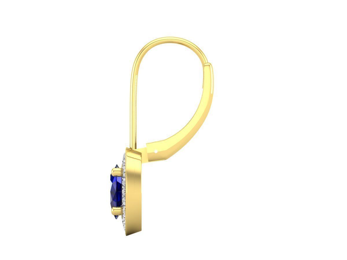 Blue Radiance Earrings in Silver 925 with a dazzling blue stone and shimmering halo accents