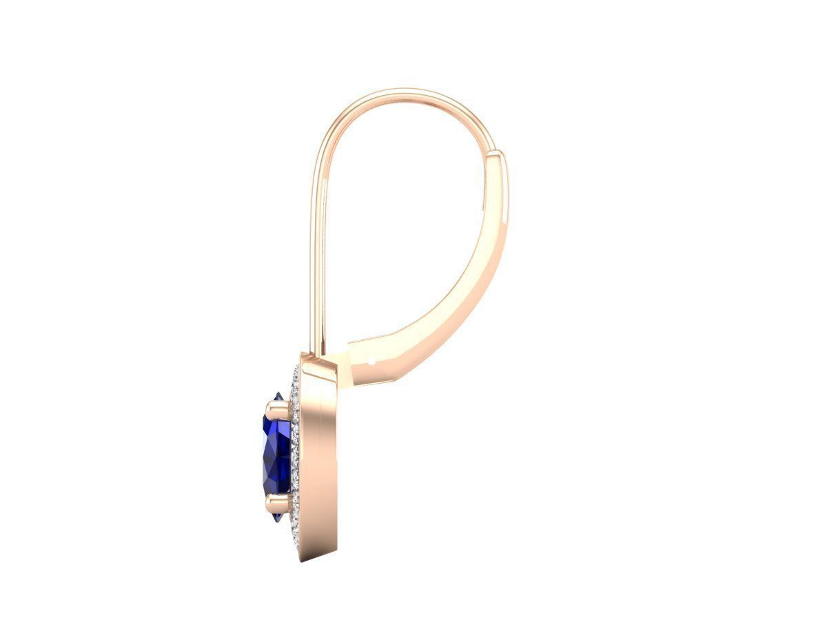 Blue Radiance Earrings in Silver 925 with a dazzling blue stone and shimmering halo accents