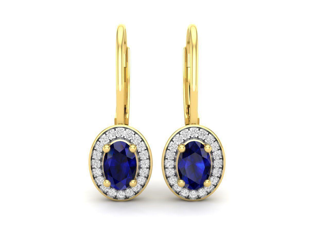 Blue Radiance Earrings in Silver 925 with a dazzling blue stone and shimmering halo accents