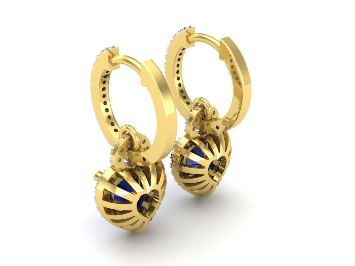 Blue Heart Silver Earrings with a central blue heart stone and sparkling accents.