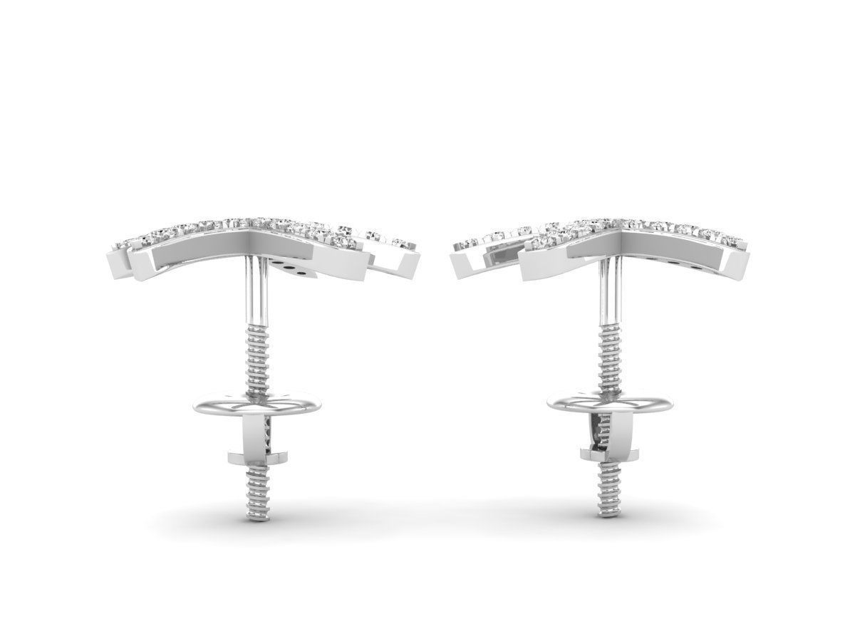 Radiant starfish-shaped silver earrings with sparkling accents and a high-polished finish.