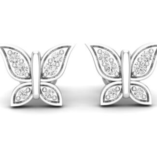 Radiant Butterfly Silver Earrings with sparkling stones and high-polished Silver 925.