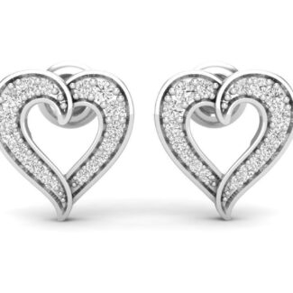 Sparkling Heart Stud Earrings with elegant heart design and sparkling stones, crafted from high-quality Silver 925.