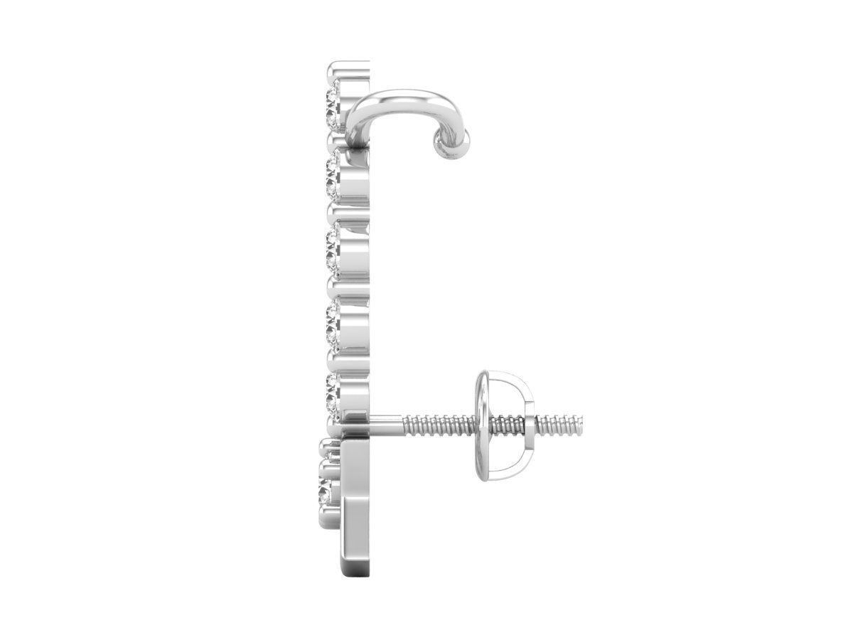 HFS-E060 (1) Silver stud earrings with dazzling stones and star-shaped accents.