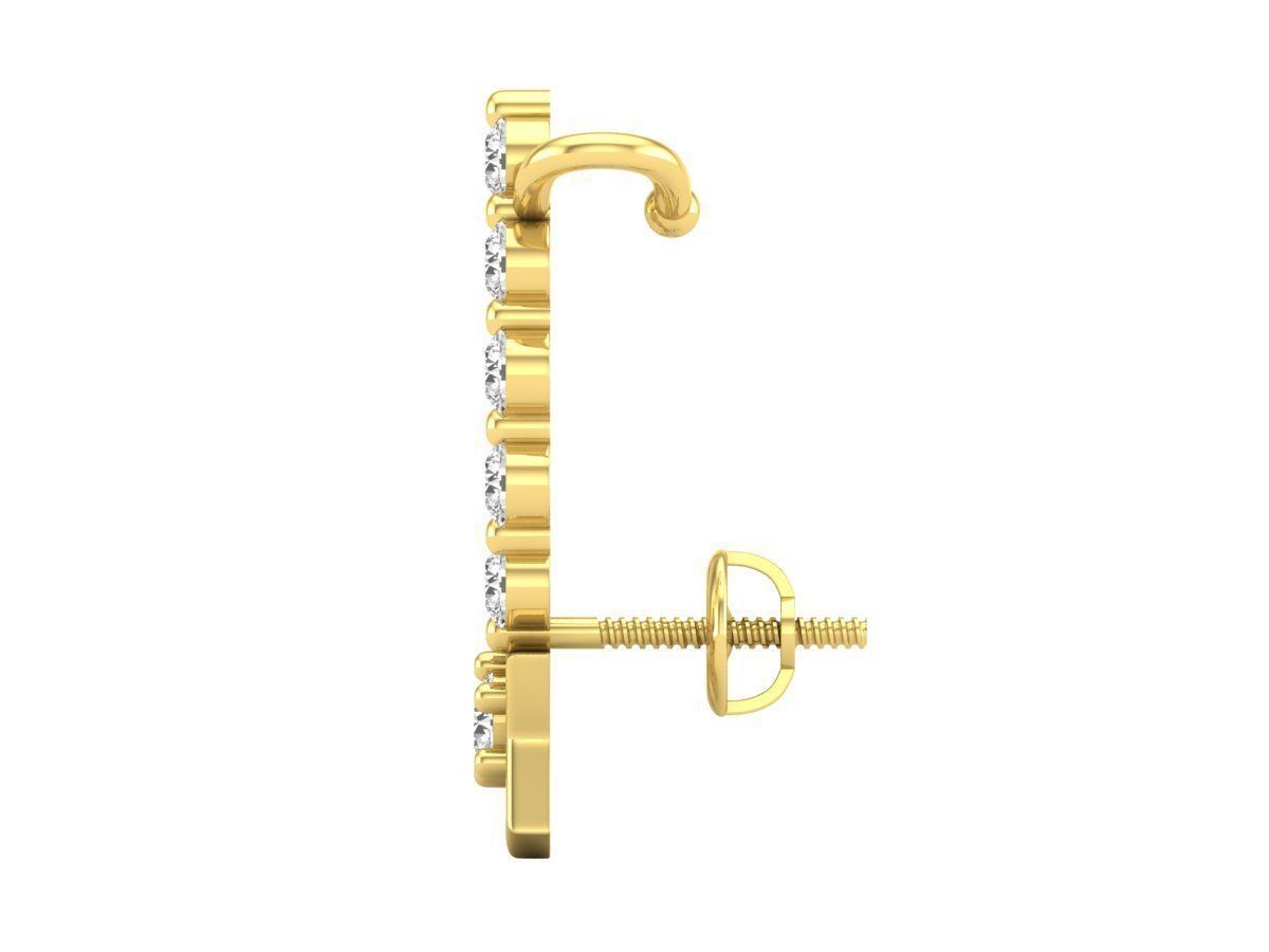 HFS-E060 (11) Silver stud earrings with dazzling stones and star-shaped accents.