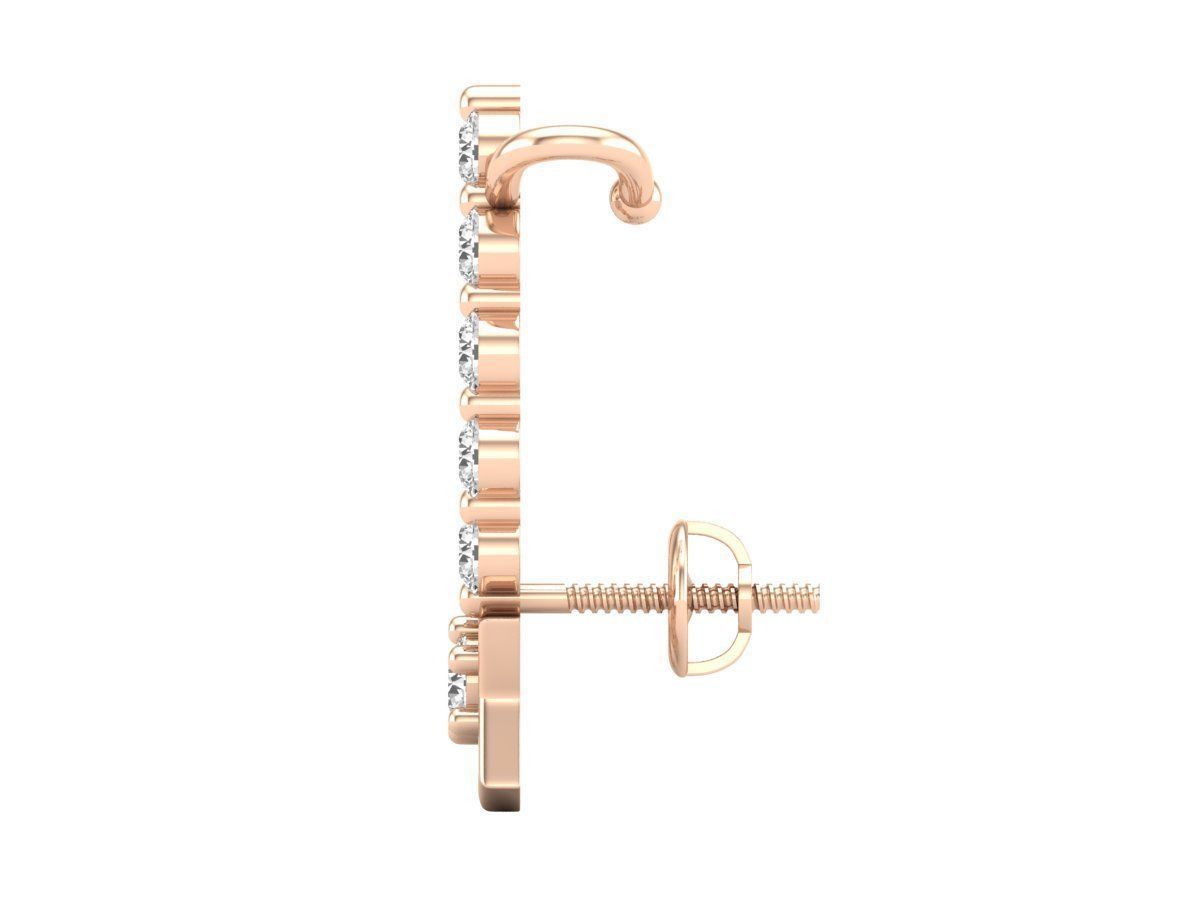 HFS-E060 (14) Silver stud earrings with dazzling stones and star-shaped accents.