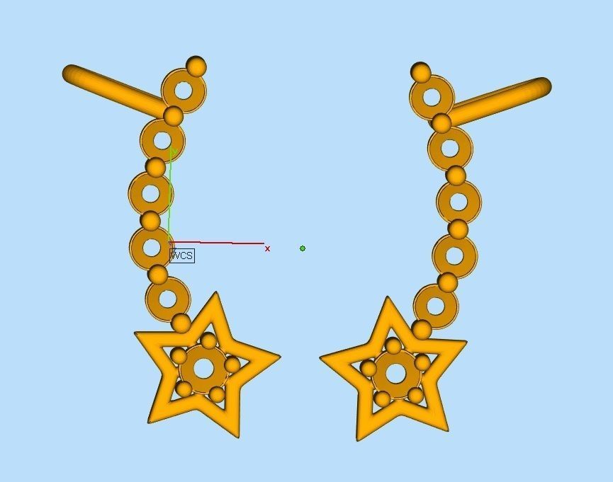 HFS-E060 (7) Silver stud earrings with dazzling stones and star-shaped accents.