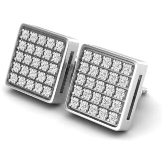 Luminous Square Silver Earrings in Silver 925 with high-polished finish and radiant design