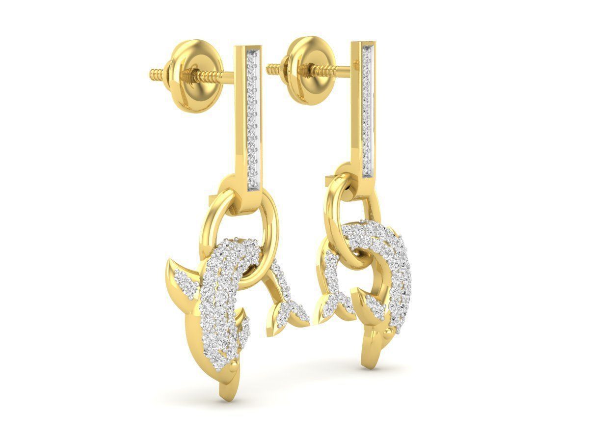 Sparkling Dolphin Stud Earrings in Silver 925 with dazzling stones and a playful dolphin design