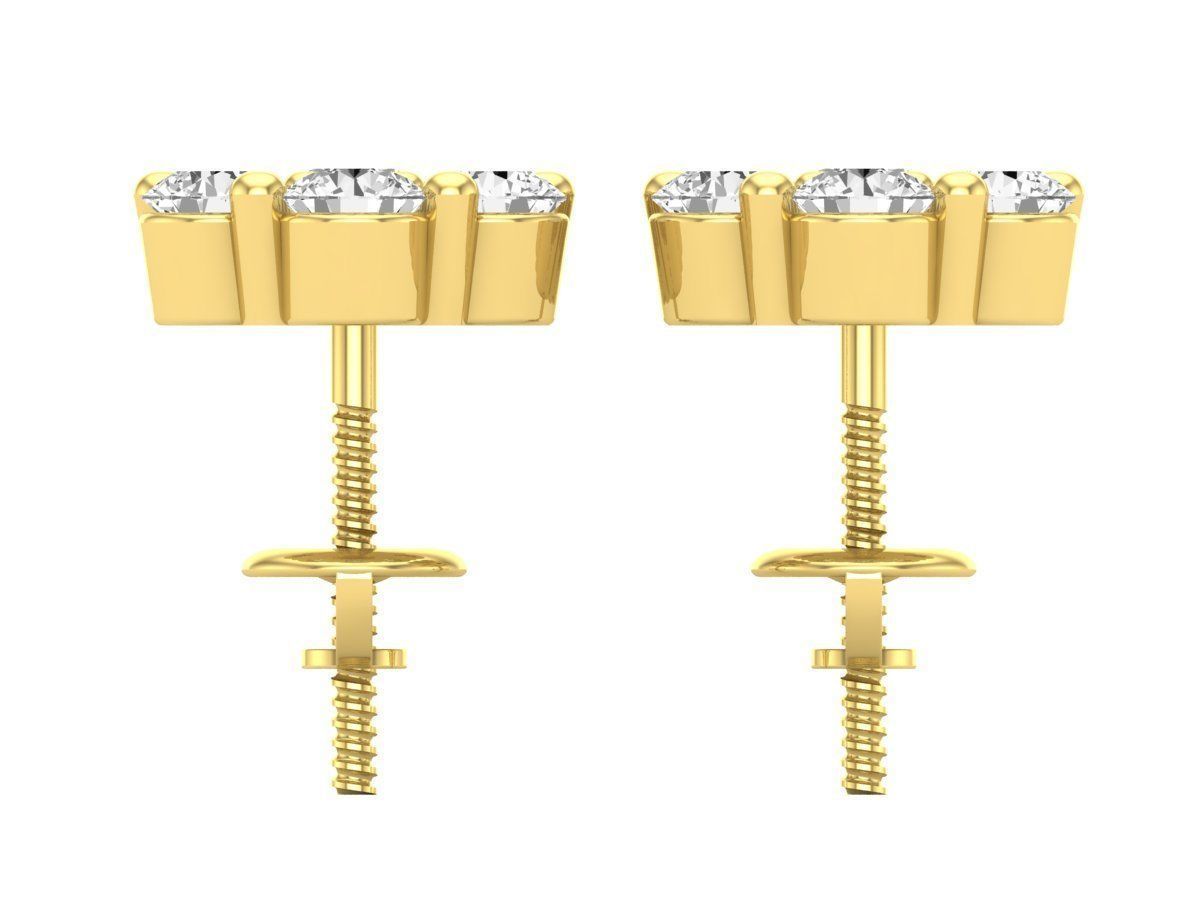 HFS-E065 (12) Elegant Tiny Flower Earrings in silver with delicate floral design