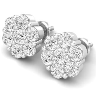 Elegant Tiny Flower Earrings in silver with delicate floral design