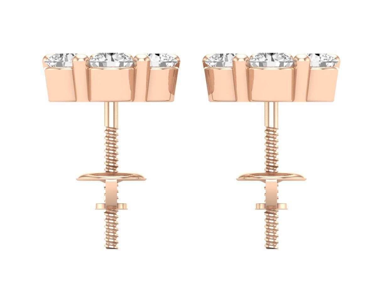 HFS-E065 (3) Elegant Tiny Flower Earrings in silver with delicate floral design