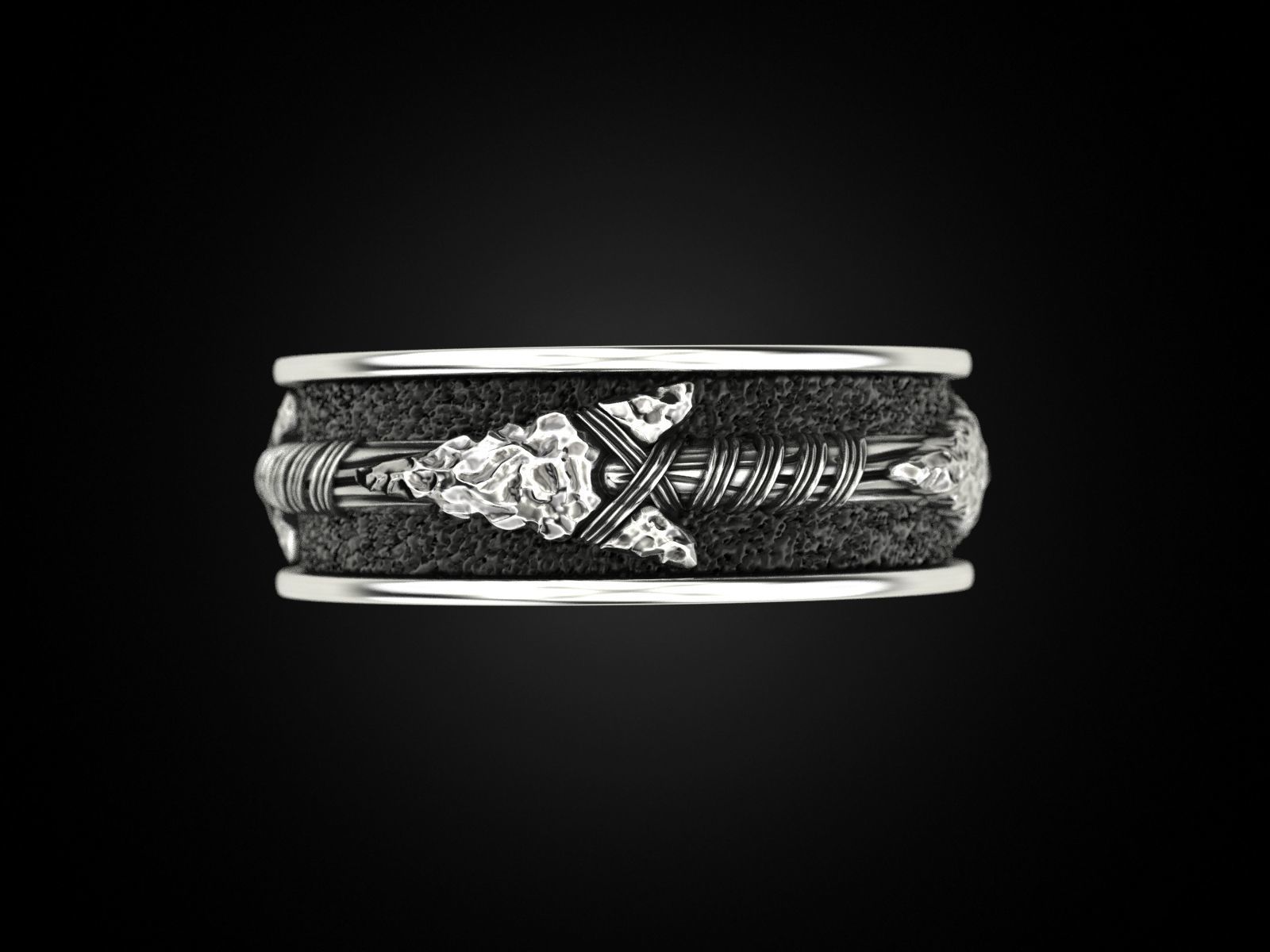 Silver Arrowhead Design Ring with intricate craftsmanship