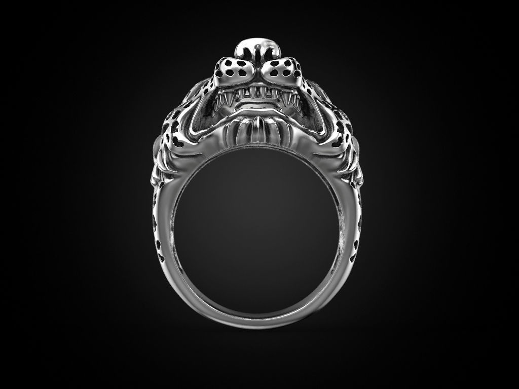 Leopard Majesty Silver Ring with intricate leopard design and high-polished finish