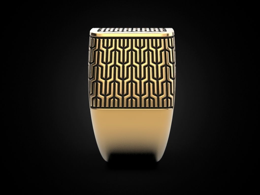 Exquisite Geometric Silver Ring with intricate patterns, crafted from high-quality sterling silver.