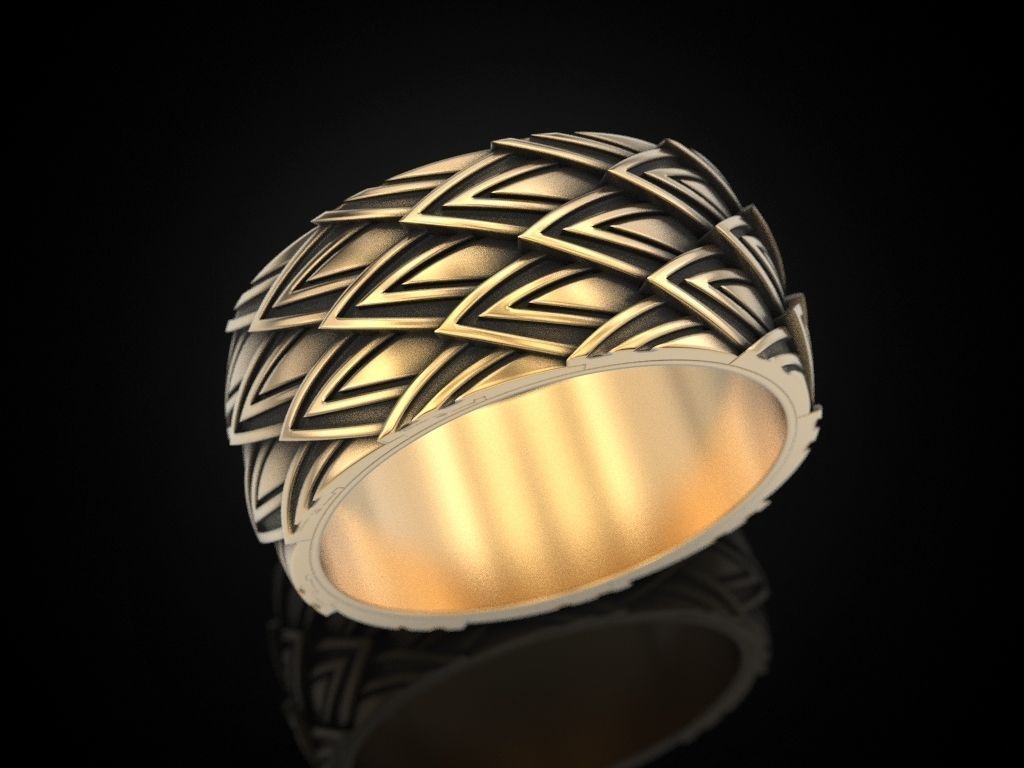 HFS-MR007 (1) Elegant Sophisticated Geometric Silver Ring with sleek, modern design crafted from high-quality Silver 925.
