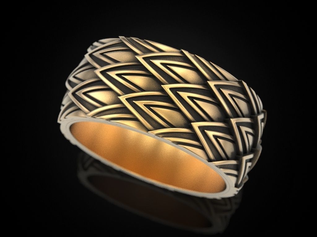 HFS-MR007 (2) Elegant Sophisticated Geometric Silver Ring with sleek, modern design crafted from high-quality Silver 925.